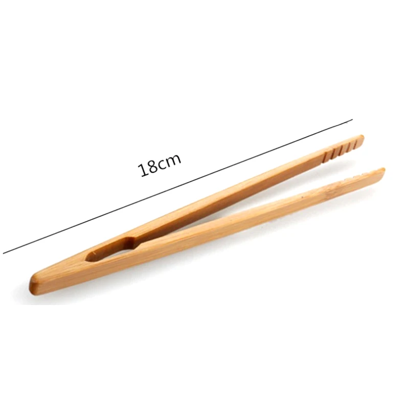 Bamboo Wooden Tea Clips Kitchen Food Tongs Salad Toast Tong Tweezer Bread Bacon Sugar Ice Tea Clip Teaware Accessories-1pc