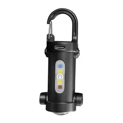 Compact Mini COB LED Keychain Flashlight - USB Rechargeable, Waterproof, Portable Pocket Lamp (A)