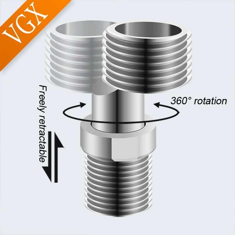 Shower Extension Corner Telescopic Curved Feet 360 Degree Adjustable Shower Faucet Angled Adapter for Bathroom Eccentric Screw faucet accessories