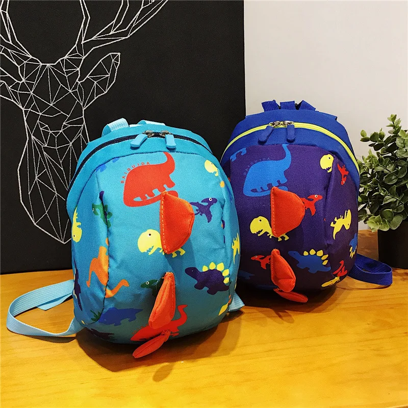 Lovely Children Cartoon Backpacks Boys/Girls Kindergarten Animals 3D Dino Dinosaur Baby Shoulder Bags Anti-lost Schoolbags 2