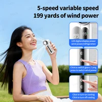 Ventilateur portable VUUV 2000mAh rechargeable, mini climatiseur 5 vitesses, petit ventilateur refroidisseur d'air avec affichage numérique LED 3