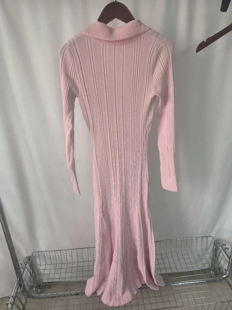 Autumn Fashion Girls Pink Knitted Shirt Collar Long Sleeve High Elastic Thread Slim Midi Dress - AliExpress 200000345 Autumn Fashion Girls Pink Knitted Shirt Collar Long Sleeve High Elastic Thread Slim Midi Dress - AliExpress 200000345