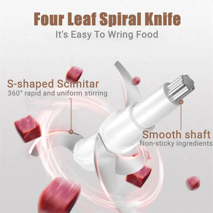 3L Large Capacity Electric Glass Meat Grinder Multifunctional High-Power Meat Mincer Mixer Automatic Food Shredder for Kitchen
