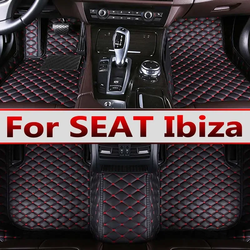 

Автомобильные коврики для SEAT Ibiza 6J 6P MK4 2008 ~ 2017, водонепроницаемые коврики, прочные коврики, роскошные кожаные коврики, автомобильные аксессуары 2009 2010