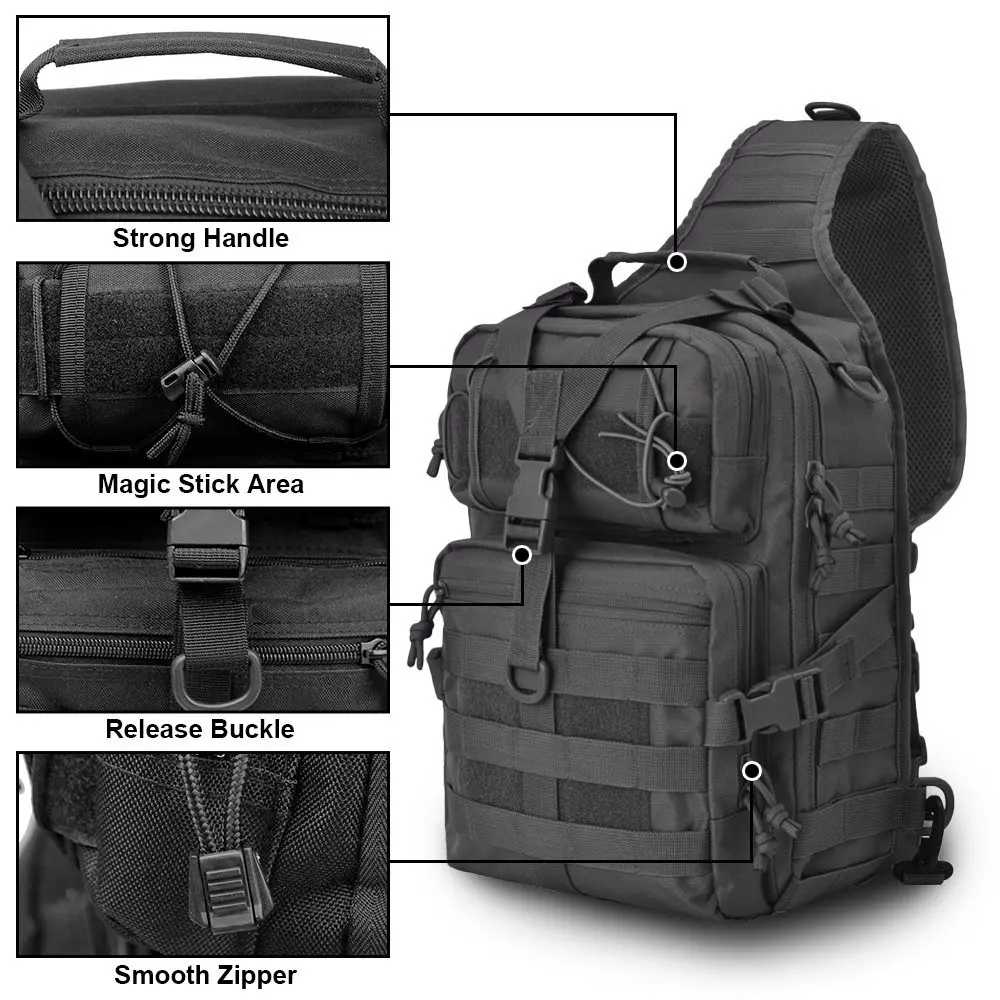 Shoulder Bag Sling Backpack Chest Bag for Men Women Sports Hiking Camping Travel Fishing Hunting