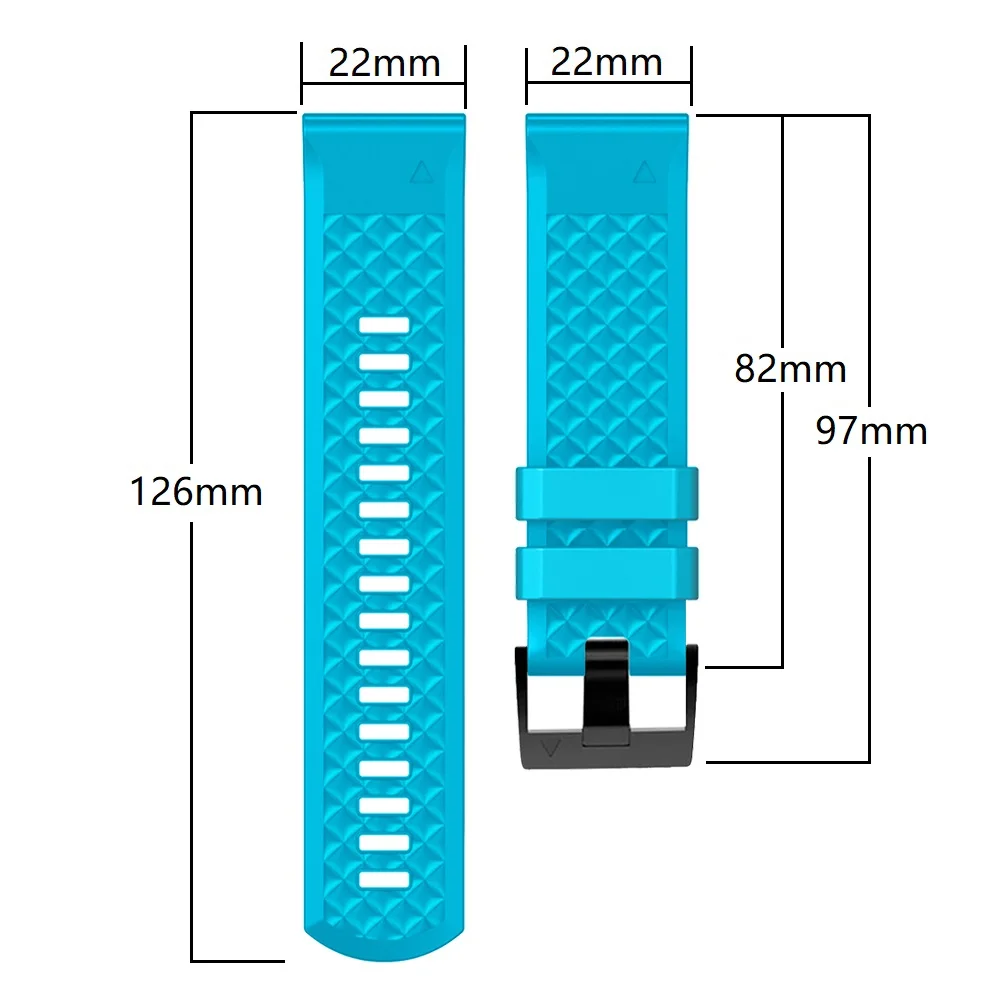 Versatile Silicone QuickFit Watchband, 22-26mm, Universal Fit