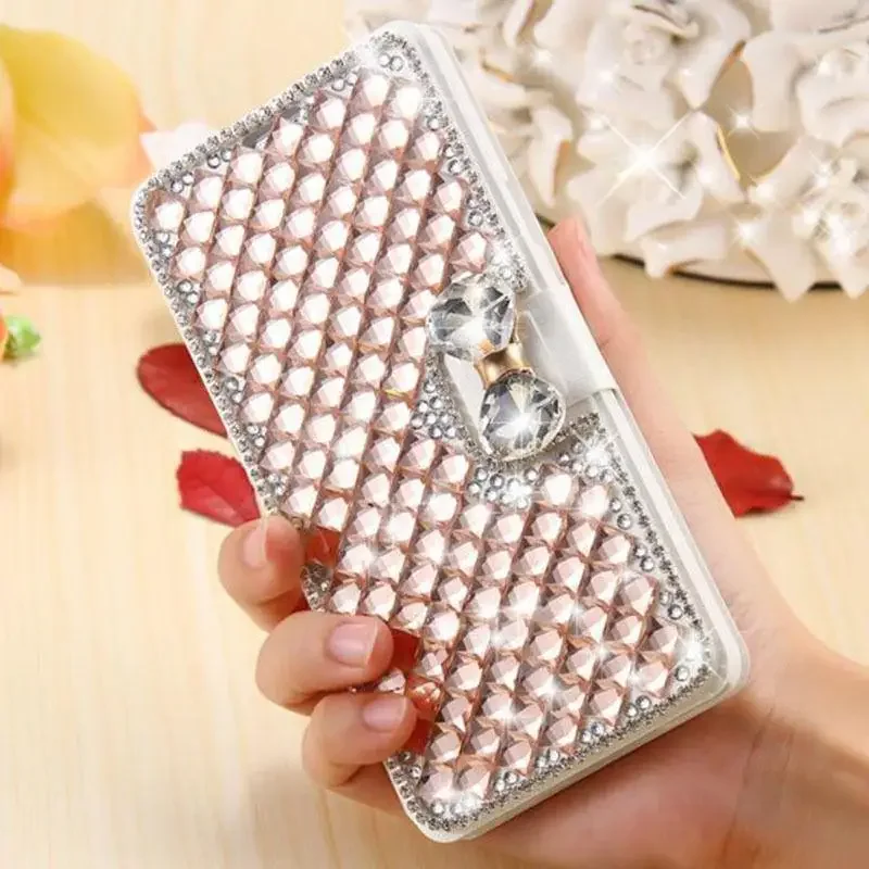Luxury Diamonds Leather Phone Case For Samsung S25 Ultra S24 FE A05 A15 A25 A35 A55 A06 A16 A26 A36 A56 A12 A32 A52 A13 A51 Case — view 4