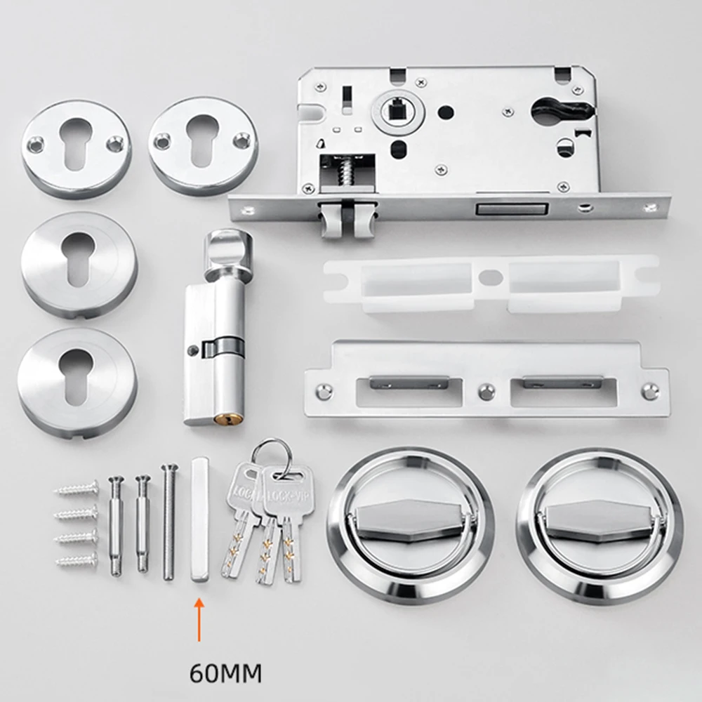 Stainless Steel Circular Recessed Corridor Sliding Door Lock Door Lock Cabinet Drawer Handle