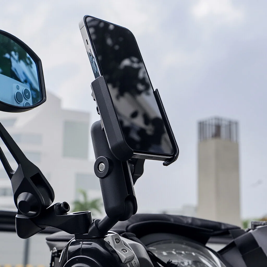 Supporto per Telefono Cellulare da Moto e Bicicletta, Montaggio su Manubrio per MTB, Stand per Cellulare Compatibile con iPhone, Samsung, Xiaomi - immagine 3