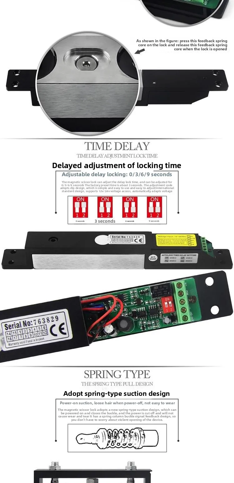 magnetic lock 1000KG European style access control electromagnetic lock 12V24V e