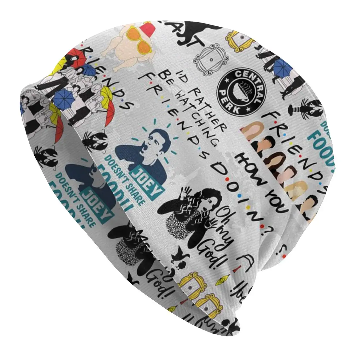 

Funny Friends Collage Unisex Slouchy Beanie Hats Women Men TV Show Hippie Knitting Skullies Beanies Caps for Winter Ski