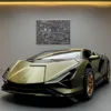 1:32 Lamborghini SIAN Sports Car Simulation Diecast Metal Alloy Model car Sound Light Pull Back Collection Kids Toy Gifts F28 1