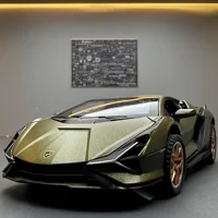 1:32 Lamborghini SIAN Sports Car Simulation Diecast Metal Alloy Model car Sound Light Pull Back Collection Kids Toy Gifts F28 1