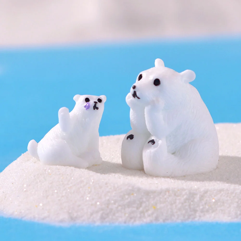 

Mini Polar Bear Figurines Miniature Animals Figurines Fairy Garden Miniature Ornaments Accessories Moss Landscape Diy