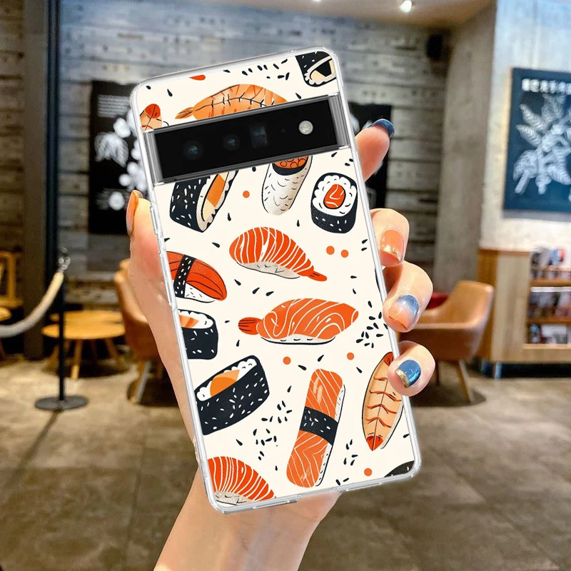 Cute Cartoon Sushi Soft Clear TPU Transparent Phone Case