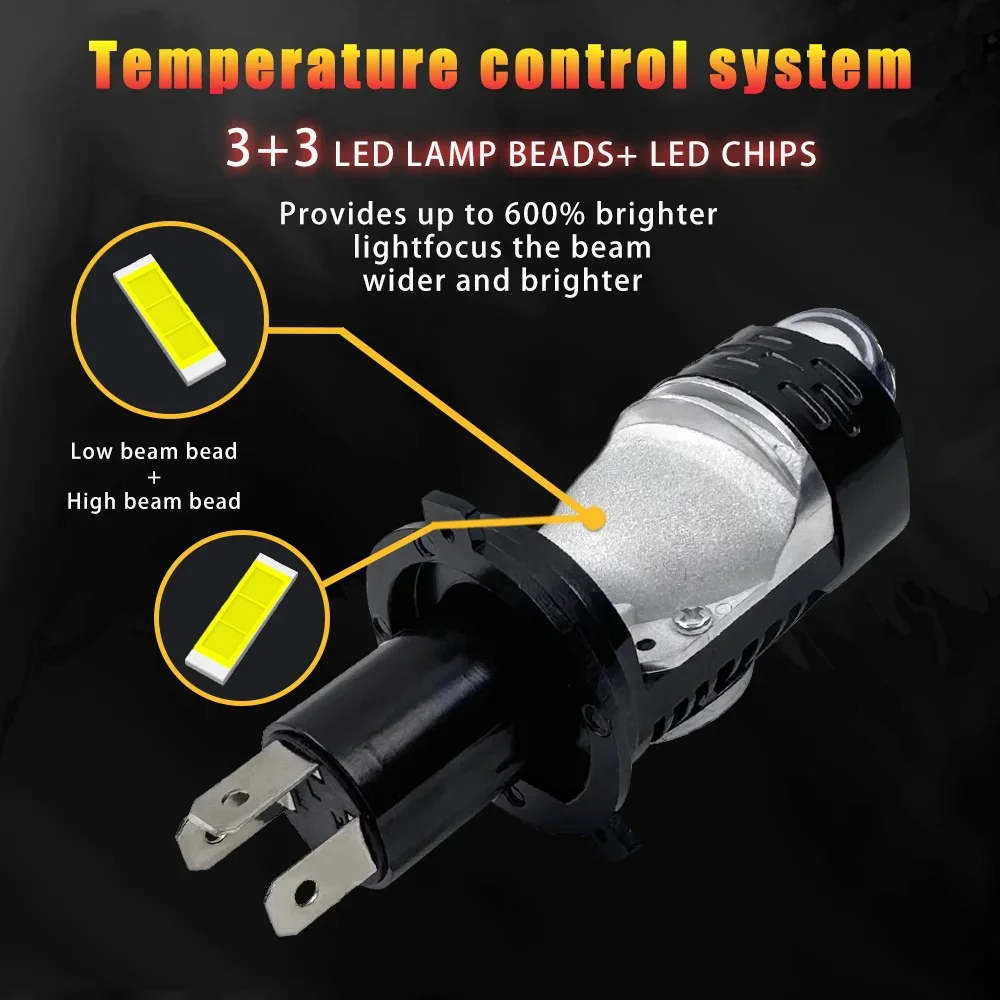 H4 Bi LED Mini Projector Lens LED Car Headlight Bulb 20000LM 100W CANBUS Turbo A