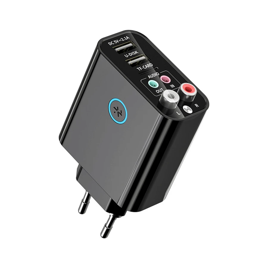 Bluetooth adapter Bluetooth audio receiver Bluetooth transceiver adapter Bluetooth aux adaptor 5.0 Audio Transmitter Receiver Fast Charger 3.5MM AUX RCA TF Card U Disk Stereo Music Wireless for TV Headphone