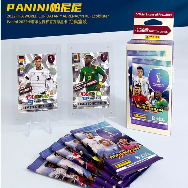 Pack de cartes de football Panini Star de la Coupe du Monde du Qatar,  cartes à collectionner, 100% d'origine, 2022