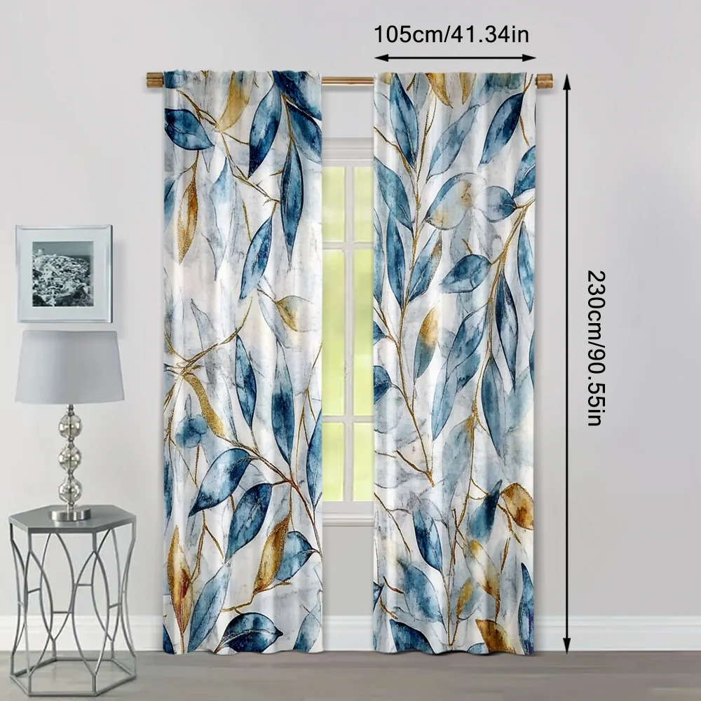 2pcs, Curtain Cloth 2D print Art Floral Durable Polyester (without rod) Decorations Clearance Ldeal for Bedroom, Living Room, 4