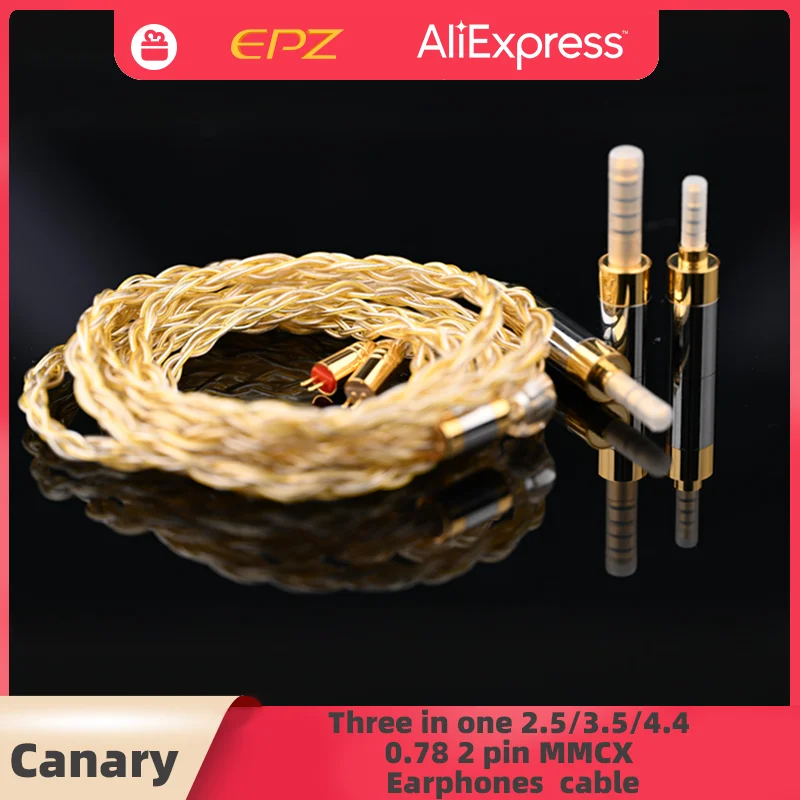 EPZ Canary HIFI イヤホン IEM ケーブル 2.5/3.5/4.4mm ゴールド