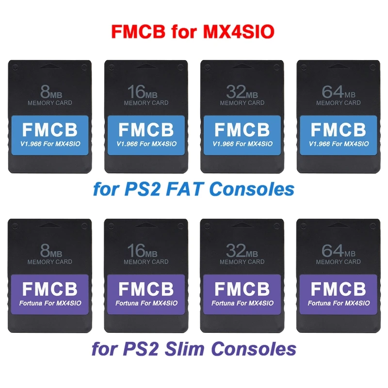 Free McBoot v1.966 Fortuna SD Card Adapter 8MB /16MB/ 32MB /64MB Memory Card PS2 Slim/Fat Game Console