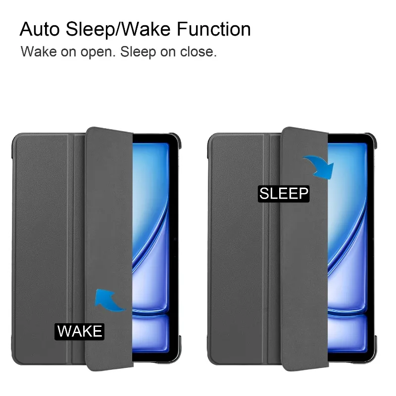 Premium Magnetic Folding PU Leather Tablet Cover for 11 Apple iPad Air 2024 - Kid-Friendly Design