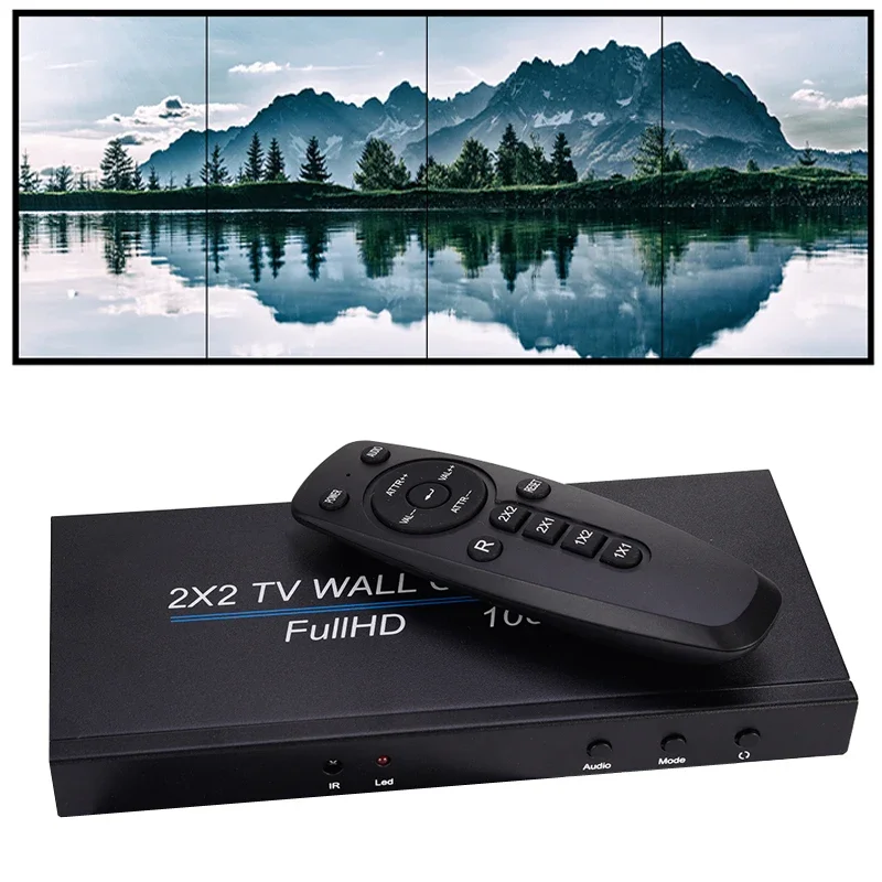 1080P 2X2 Hdmi Video Wall Processor Tv Wall Controller Hdmi 1 In 4 Out 1X2 1X3 1X4 4X1 Multi-Screen Splicing 4 Tv Video Splicer