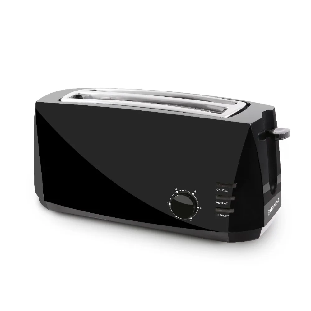 Elite Gourmet 4-Slice Digital, Stainless Steel Long-Slot Toaster 