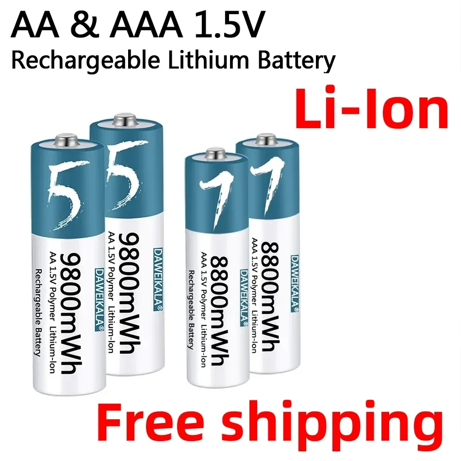 

AA+AAA Battery 1.5V Rechargeable Polymer Lithium-ion Battery AA+AAA Battery for remote control mouse small fan Electric toy