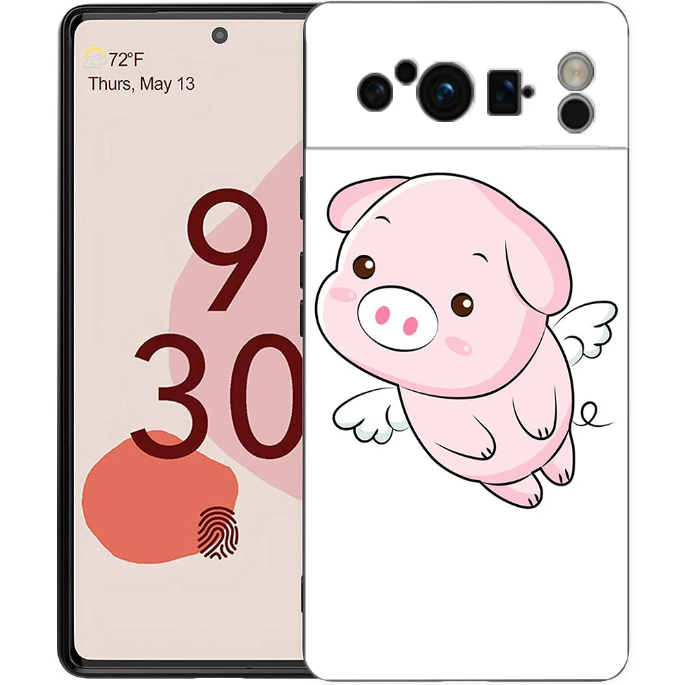 Adorable Pink Pig Cartoon Shockproof Silicone Phone Case Cover
