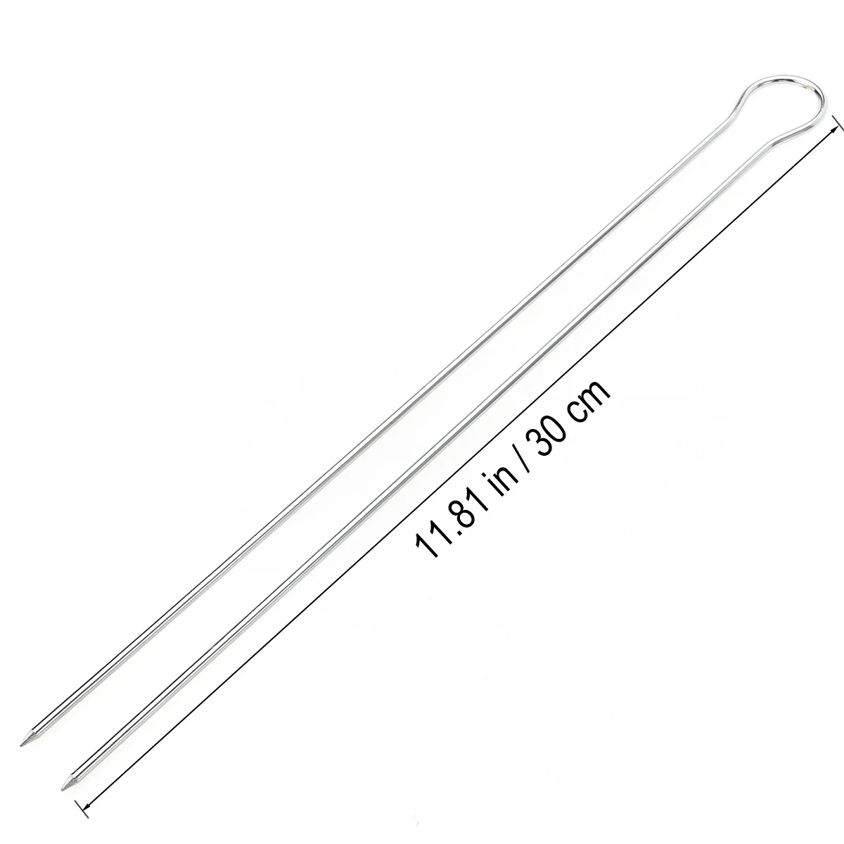 Stainless Steel BBQ Skewer Set Reusable Kebob Skewers Grilling Sticks Barbecue Roast Needles 6pcs