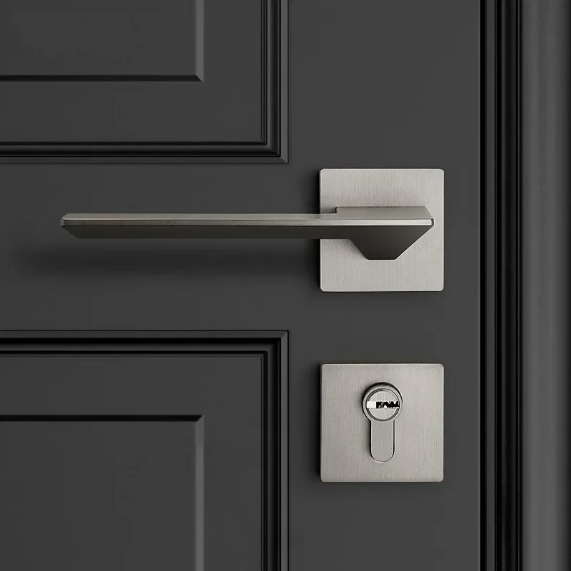 Door latch door handle lock door lock latch indoor bedroom silent room door lock Nordic nickel brushed split lock handle