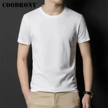 

COODRONY Brand Summer New Arrivals Male Classic Pure Color 100% Cotton T-shirt Streetwear Fashion Men Casual O-Neck Top W5003S