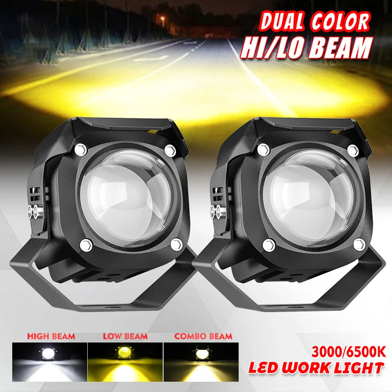 

HAOLIDE Motorcycle LED Light Lamp Fog Light Spotlight 3000k 6500k Mini Driving Light for SUV ATV Scooter 12V 24V Car Headlight