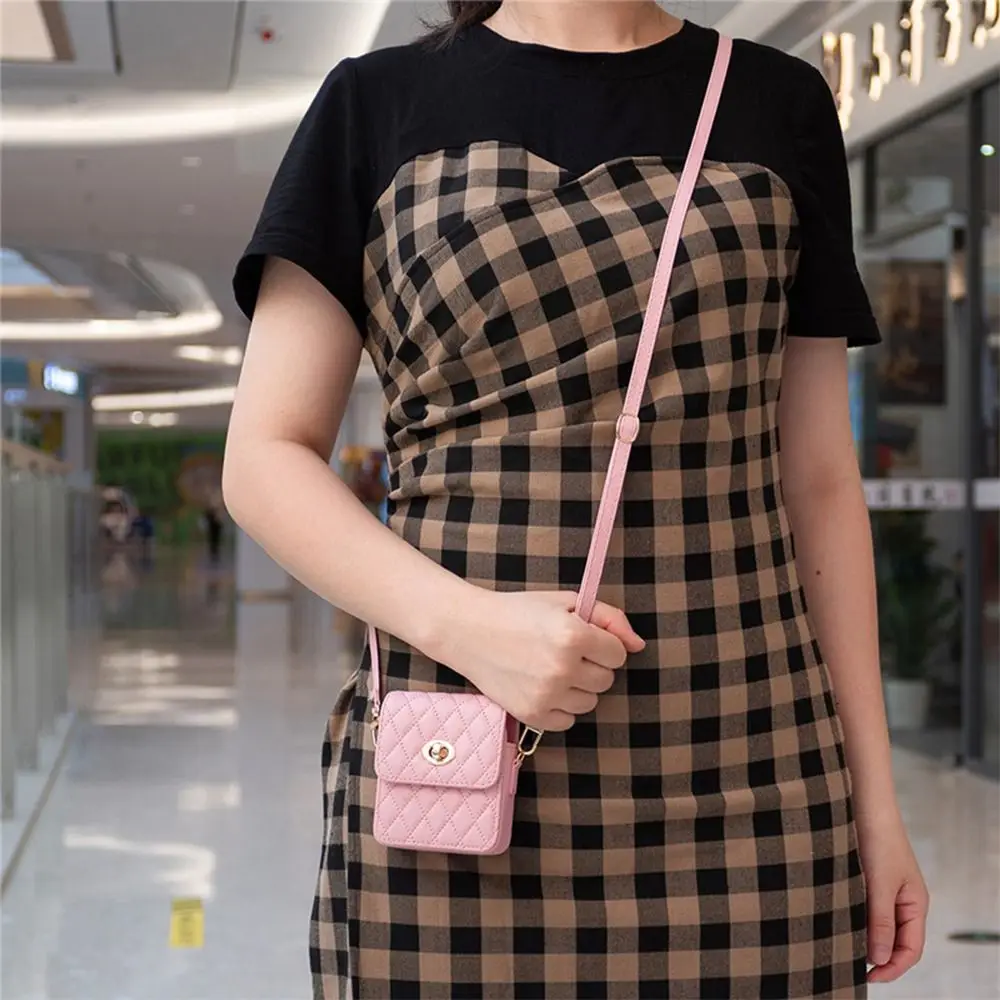Elegant Leather Crossbody Mini Handbag and Phone Holder