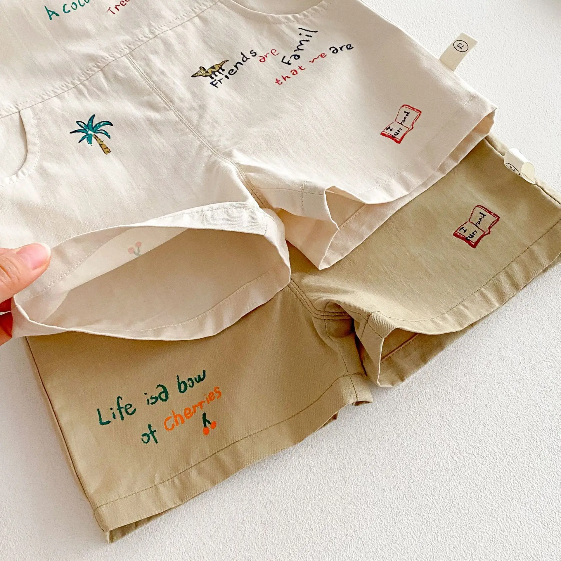 2 قطعة 2025 الصيف الأشرطة السراويل مجموعات للبنين...