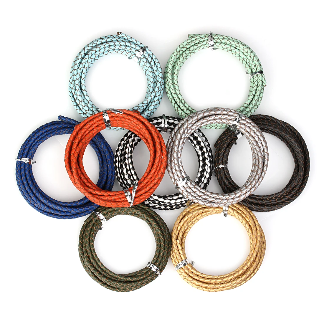 Leather Cord 2Yards 3/4/6mm Braided Genuine Leather Cord String Rope DIY Necklace Bracelet Findings leather cord