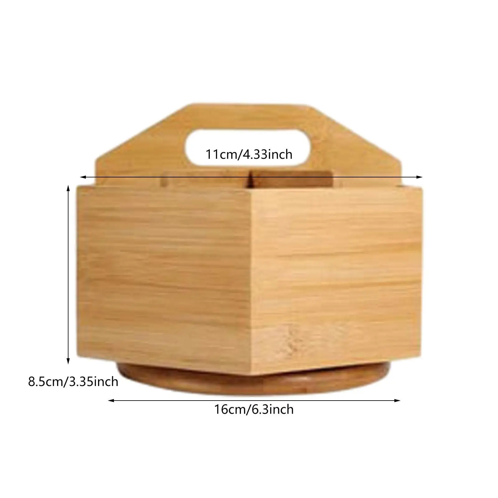 Desktop Organizer Rotatable Wood Multifunctional Art Supply Organizer Desk Storage Caddy for Classroom School Home Office Rulers 6