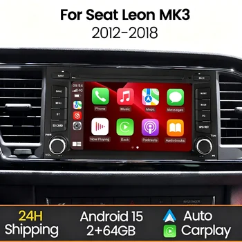 7 "Schermo autoradio Android Auto Carplay wireless per Seat Leon MK3 2012 - 2018 Lettore video multimediale di navigazione GPS WIFI