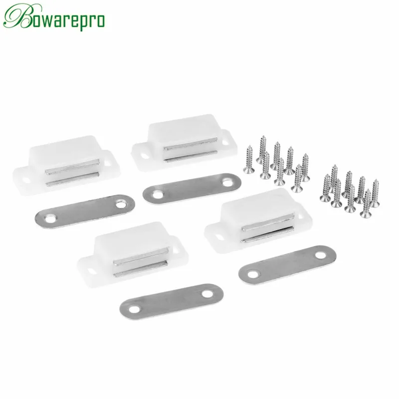 4Pcs Door Wardrobe Cupboard Drawer Magnetic Catch Stop Stoppers Magnetic Cabinet Catches Furniture Hardware Screws 41*17mm Magnetic Cabinet Catches