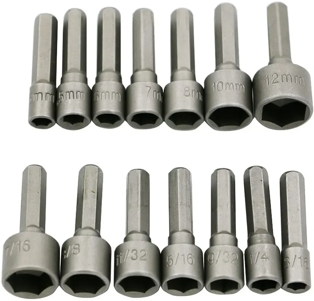 9/14PCS Hexagon Nut Driver Drill Bit Socket Screwdriver Wrench Set Drill Bit Adapter for Electric Screwdriver Handle Tool 5-13mm 3
