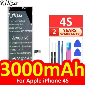 Batteria per cellulare ecologica da 3000 mAh per Apple iPhone 4S, sostituzione affidabile