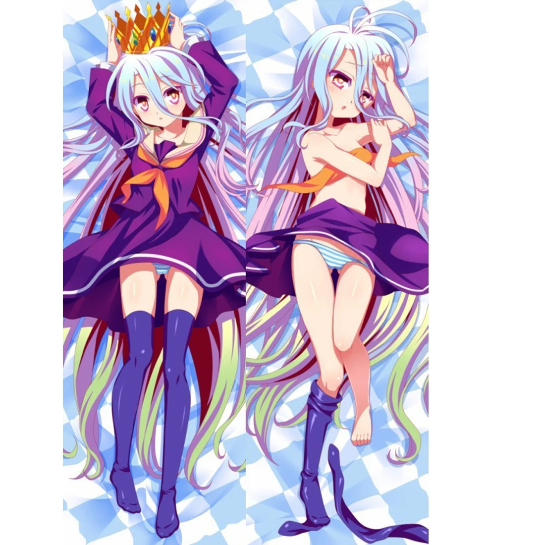 

Japanese Anime NO GAME NO LIFE shiro Pillow Cover Case Hugging Body long love custom wedding sleeping pillows