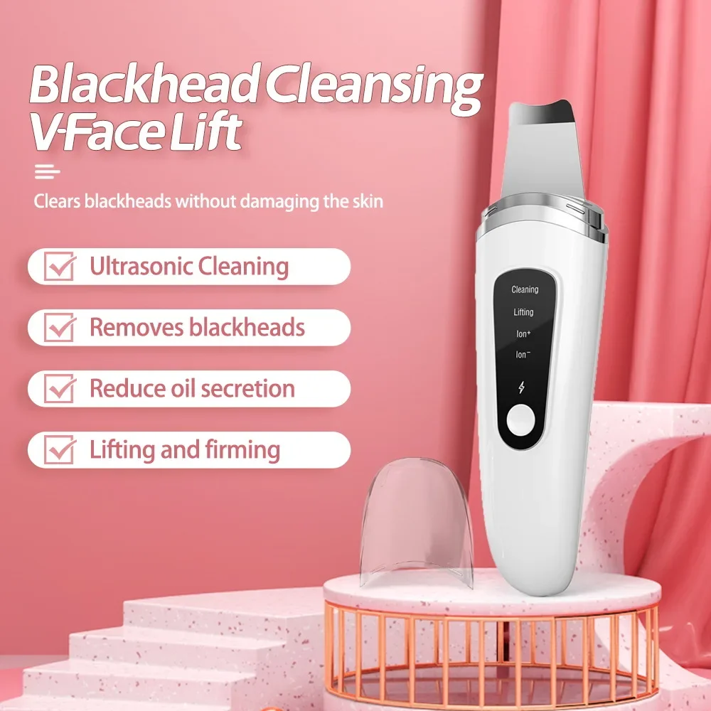 Ultrasonic Skin Scrubber Face Spatula Facial Skin Exfoliator Scraper and Blackhead Remover Pore Cleaner Facial Deep Cleansing