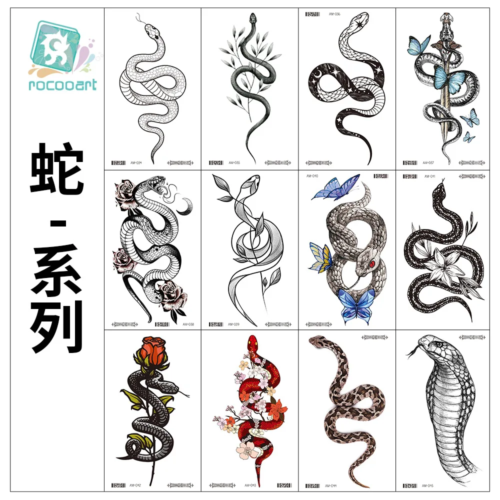 

Водостойкая Временная тату-наклейка, змея, кинжал, Орл, животные, тотем, запястье, нога, искусство тела, искусственная татуировка для женщин и мужчин