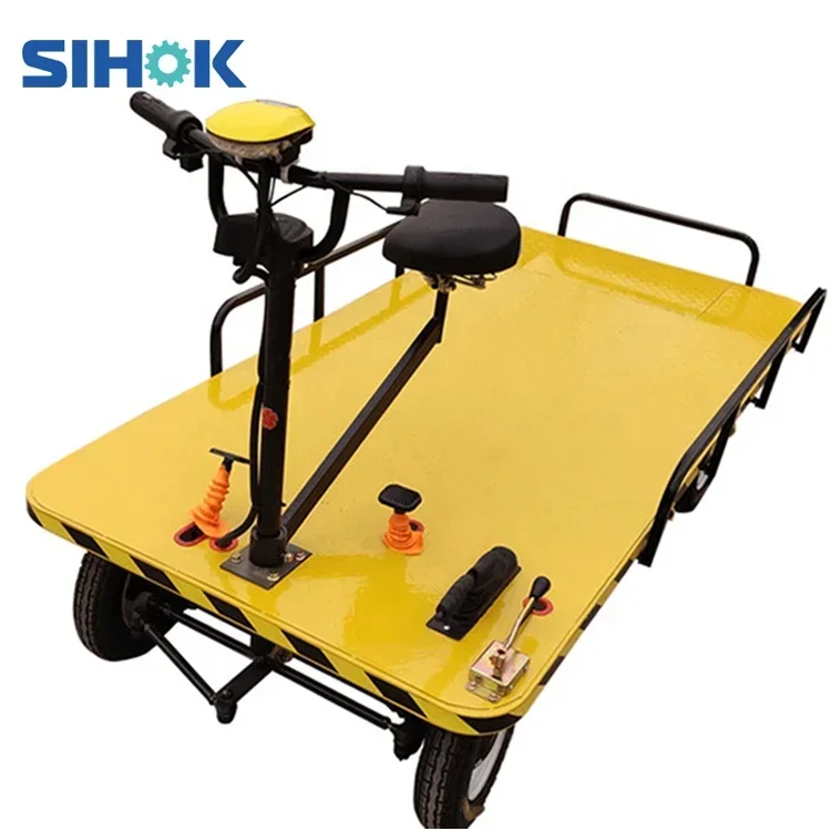 

Best selling electric warehouse mini trolley platform trailer dolly electric heavy duty/4 wheels platform cargo trolley