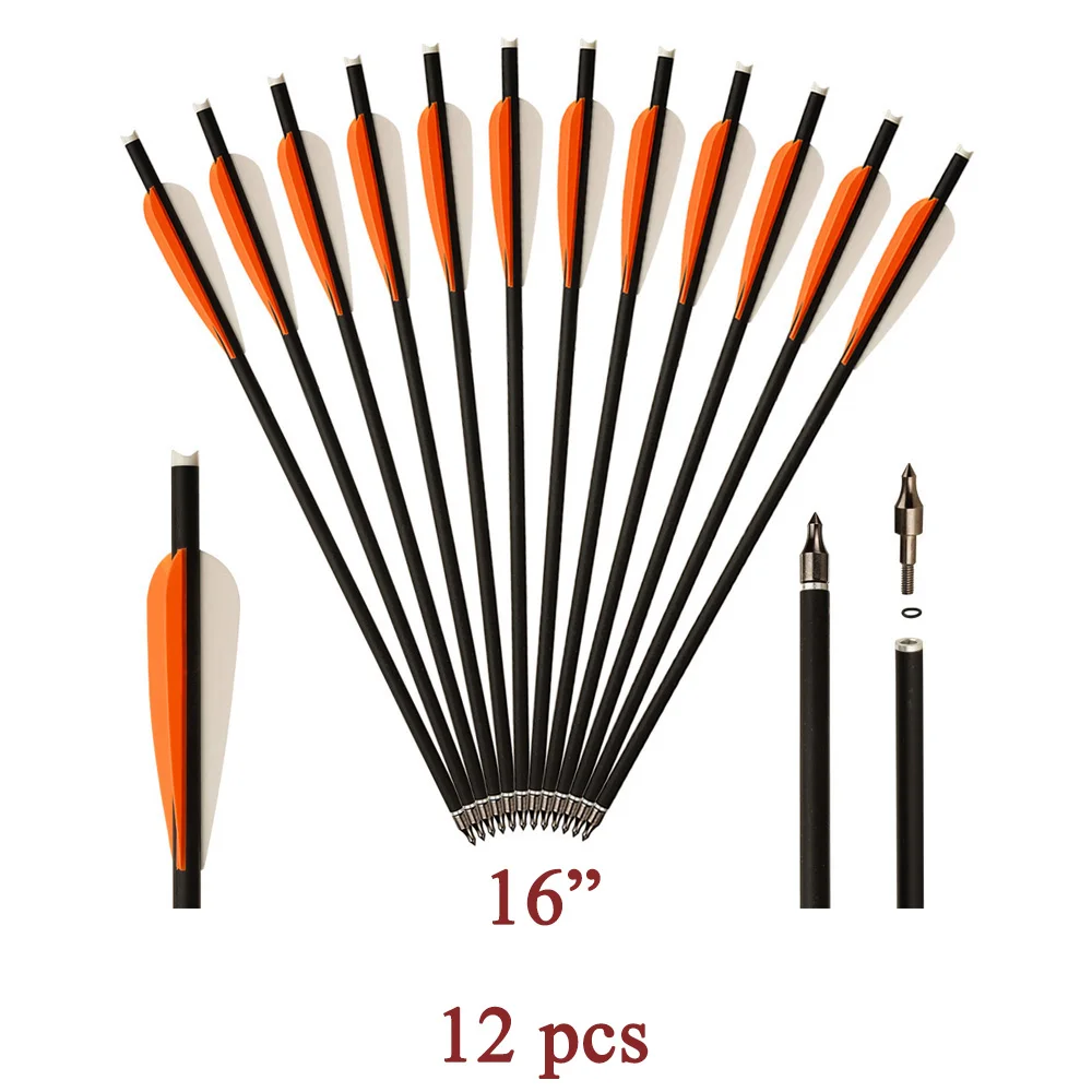 Premium Carbon Arrows for Bow Hunting and Practice - 16 Length, Multiple Quantity Options
