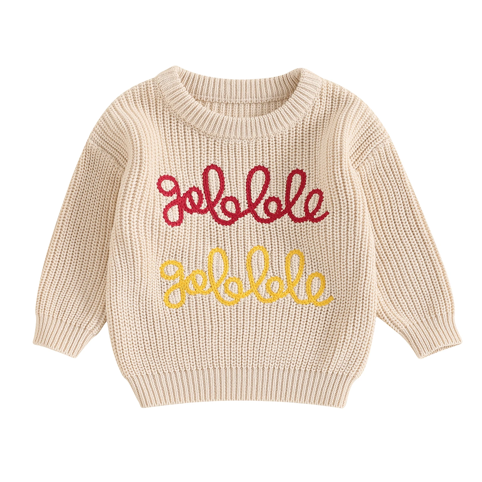 Autumn Thanksgiving Day Infant Baby Boys Girls Sweaters Long Sleeve Letter Embroidery Knit Tops Sweatshirts Clothes