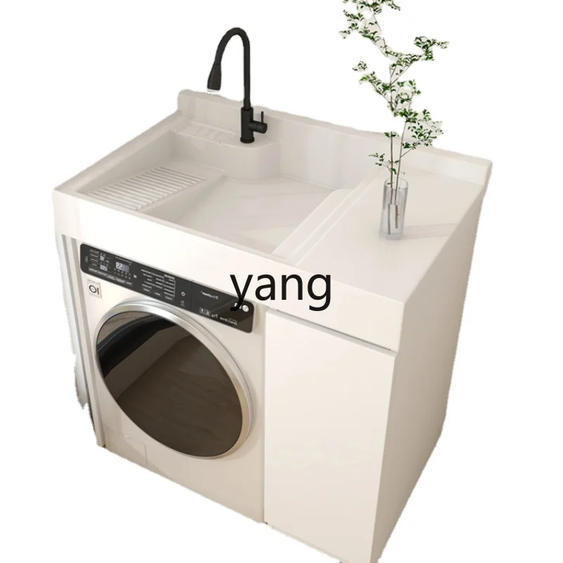 

Yjq Washing Machine Cabinet Honeycomb Aluminum Balcony Customized Laundry Tub Integrated Counter Basin