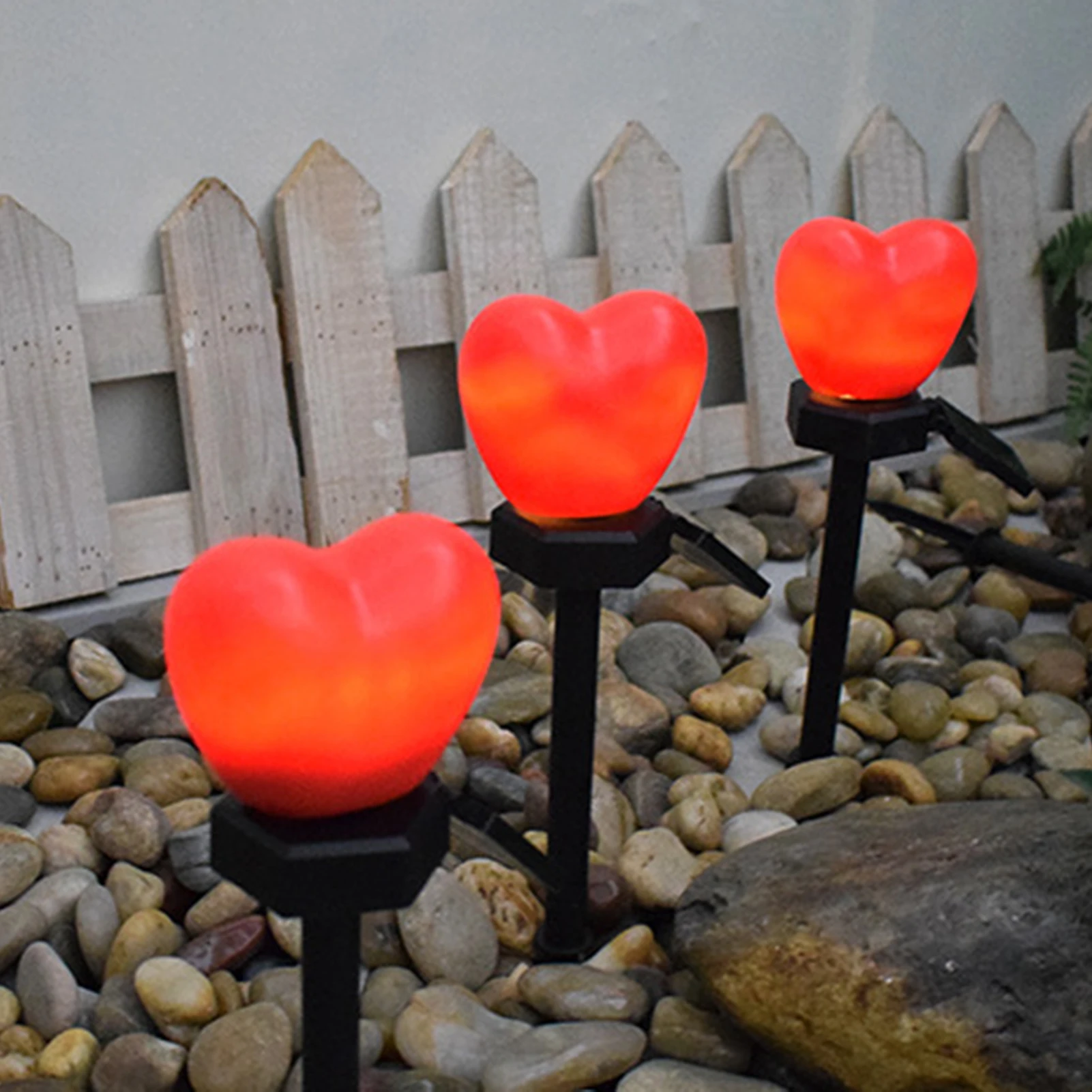 Solar Heart-shaped Lights With Auto On/Off LED Solar Garden Lights For Yard Decoration Waterproof Landscape